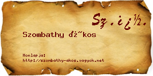 Szombathy Ákos névjegykártya